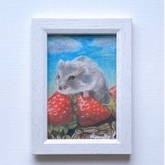 ペット似顔絵オーダー受付中　ハガキサイズ　色鉛筆画の画像