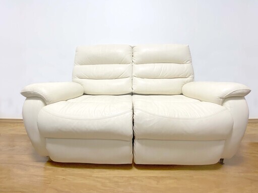 2人用電動本革リクライニングソファ