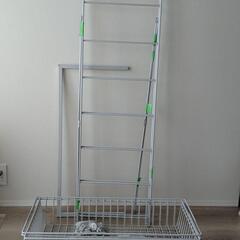 無印良品 スチールランドリーシェルフ　ライトグレー 中古  (洗...