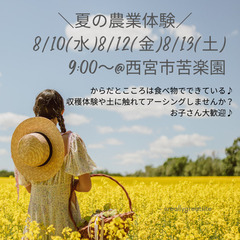 【西宮市苦楽園】夏の農業体験♪