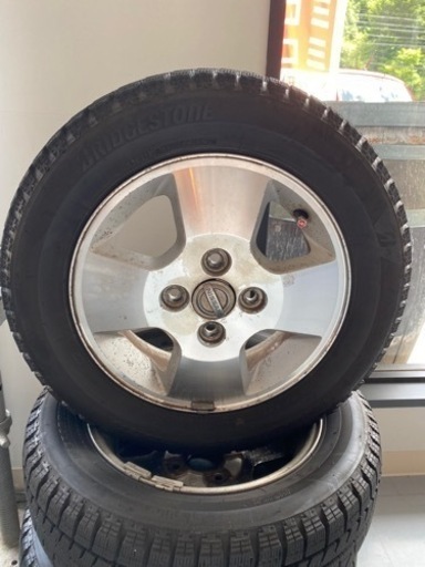 【中古】スタッドレスタイヤ&アルミ4本セット　155/65R13