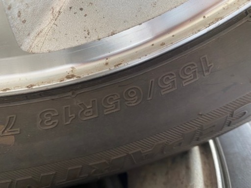 【中古】スタッドレスタイヤ&アルミ4本セット　155/65R13