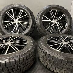 【DUNLOP WM01 205/60R16】スタッドレス【ECO FORME CRS161 16インチ 6.5J5HPCD114.3+53】バリ溝 ブラポリ ステップワゴン等　(VTN622)クレジットカード QRコード決済可能