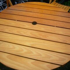 木製ガーデンテーブル＆チェア6脚セットの画像