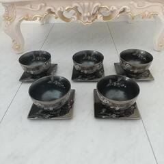 ♡美濃焼   瑞陶窯   蝶友禅♡湯呑み５客セット