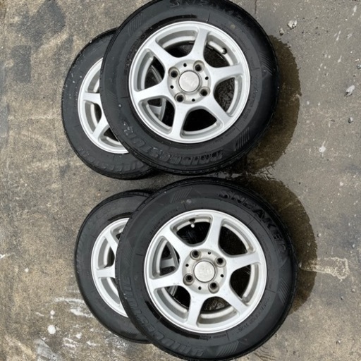 【ご成約ありがとうございました(*˘︶˘*).｡.:*♡】145/80R12 アルミホイールセット売り切り