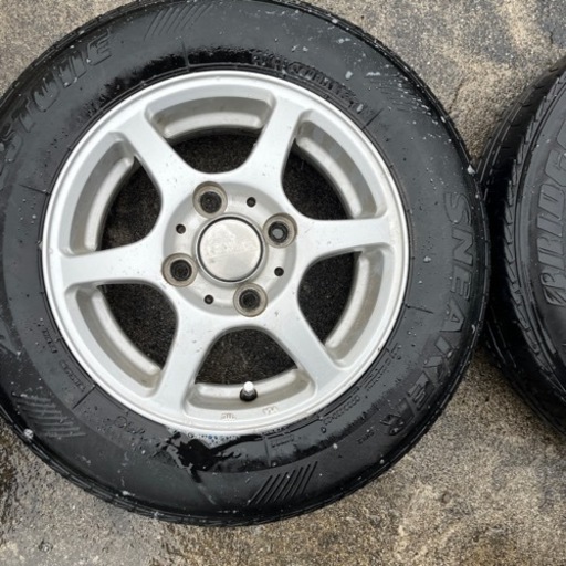 【ご成約ありがとうございました(*˘︶˘*).｡.:*♡】145/80R12 アルミホイールセット売り切り