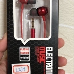 【新品】イヤホン 3.5MM マイク付き 有線 カナル型 リモコン付き （レッド）の画像