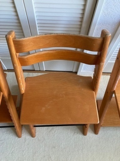 【美品】ストッケ　トリップトラップ　木製ベビーガード　革ベルト　ガード　チェリー 美品☘️ ストッケ トリップトラップ 木製ベビーガード 革ベルト