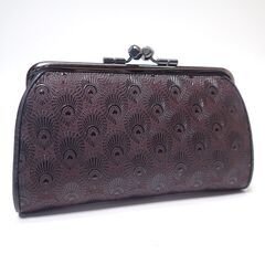 AA853 印傳屋 がま口 小銭入れ 孔雀 コインケース 伝統革細工