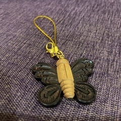 新品！木製☆蝶☆ストラップ