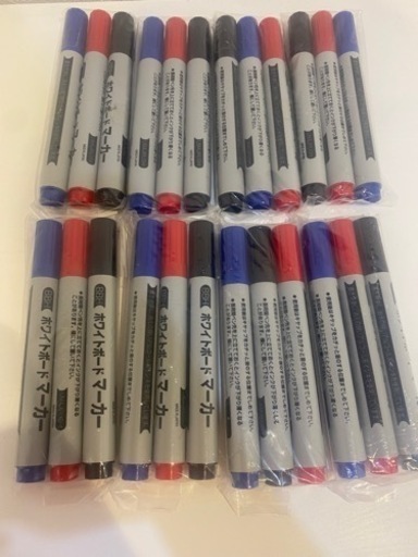 【おまけ8本付】未使用ホワイトマーカー24本青赤黒×8セット
