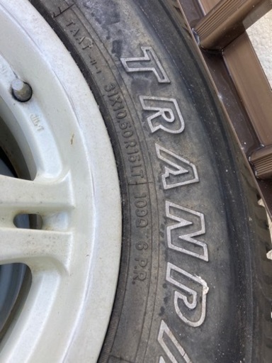 15インチ　ホイール4つタイヤ付きセット　タイヤゴム部分ひび割れあり　31x10.50R15LT 109Q 6PR