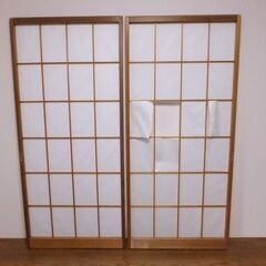 古材・古建具.・障子戸×２枚セット　中古品