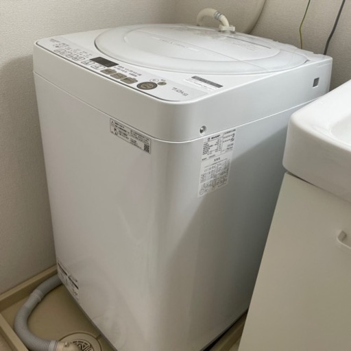 シャープ　７kg 洗濯機　ES-KS70V-WH