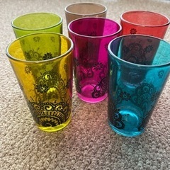 カラフルなミニグラス6色セット　モロッコのミントティーグラス