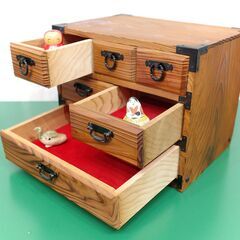 【値下げさせていただきます】木製　小箪笥　中古　昭和レトロ　アンティーク　【運送料は着払いにて】の画像