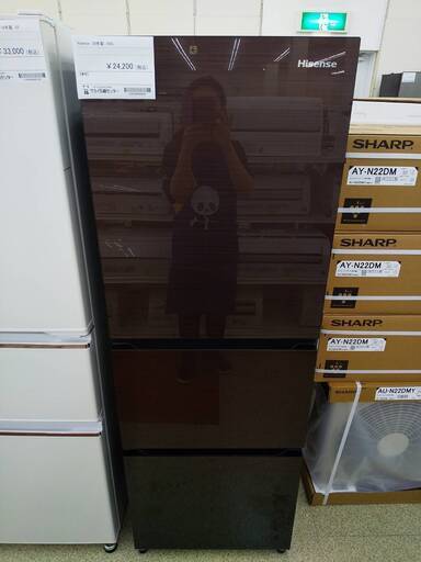 Hisense　3ドア冷蔵庫　2020年製　HR-G2801BR　282L　TJ007