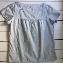 【美品】無印良品　ナチュラルなブラウスM　速乾！綿100%（薄緑...