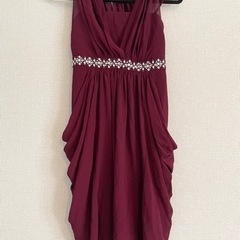 【美品】008 INDIVI ビジュー付パーティドレス