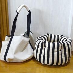 未使用品　オーダー品 ベッドごとキャリー キャリーバッグ　白黒　...