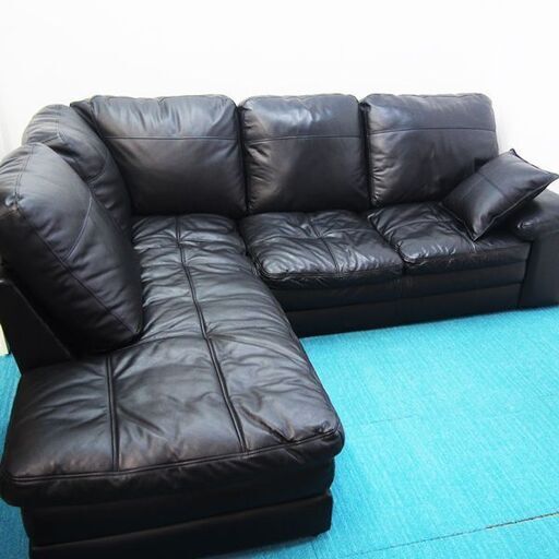 【良品】本革 コーナーソファ Sステイツ 幅228×奥行192×高さ86cm (HA15)