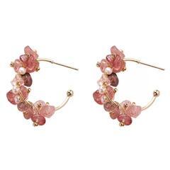 【新品未使用】フープピアス ゴールド ピンクの画像