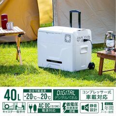 冷凍庫 車載 40L　冷蔵庫 DC 12V 24V AC 2電源 ストッカー 家庭用 室内 保冷 小型 アウトドア