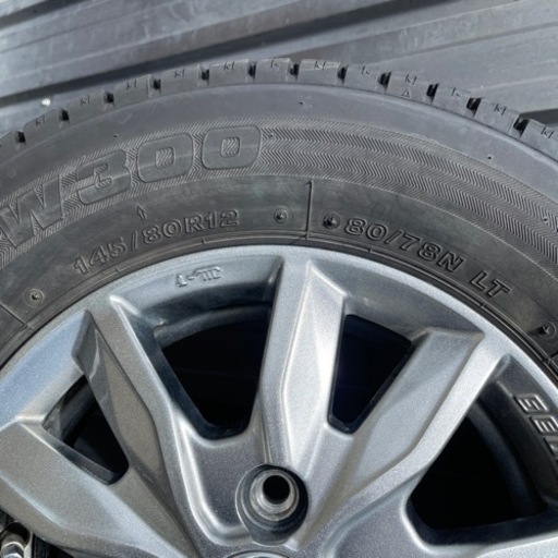 ②145/80R12  80/78N LT スタッドレスタイヤ  ブリヂストン　W300  アルミ美品