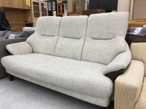 ハイバック　3人掛けソファー　ファブリック