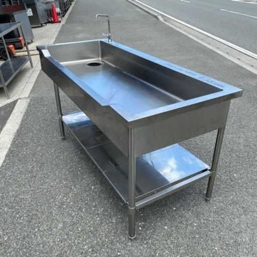 ☆中古品 船形1層シンク 蛇口有り バックガード無し 業務用 厨房機器②