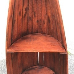 9月21日まで！★アジアン家具 お洒落 船の棚★ 高さ145㎝ 飾り棚 オープンシェルフ シェルフ 棚木製 ブラウンR040708 の画像