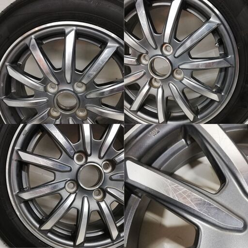 ＜高年式&未使用に近いノーマルタイヤ ＆ ホイール 1本＞ 155/65R14 ヨコハマタイヤ 2021年製 99％ 14X4.5J N-WGN カスタム 4H -100
