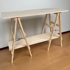 アウトドア風ウッドテーブル　無塗装品
