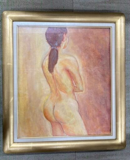 アンティーク調【中古品】額縁　F10号　ゴールド　絵画付き