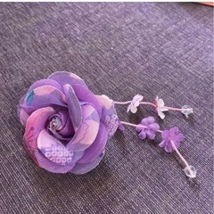 最終値下げ！ほぼ未使用！浴衣用☆布製☆薔薇☆ヘアピンの画像