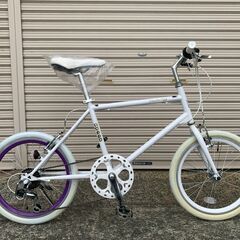 新品★未使用　ミニベロ　20インチ　シマノ6段ギア　パープルリム