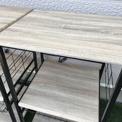 ■レンジ台 コンセント付 キャスター付き レンジワゴン スリム 3段 の画像