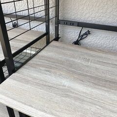 ■レンジ台 コンセント付 キャスター付き レンジワゴン スリム 3段 の画像