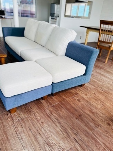 中古　3人掛けソファー　オットマン