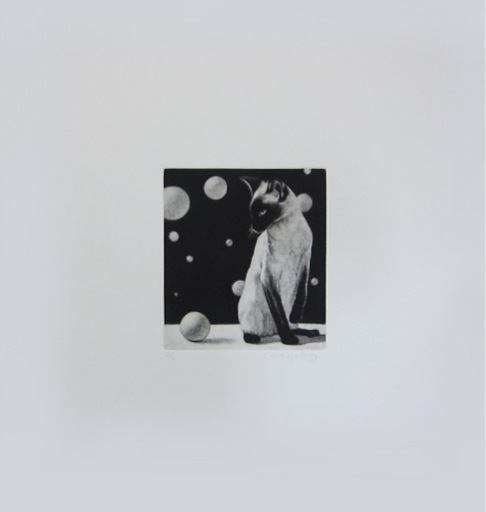 希少！チャールズ・リン・ブラッグ 猫の銅版画 2枚セット 美品