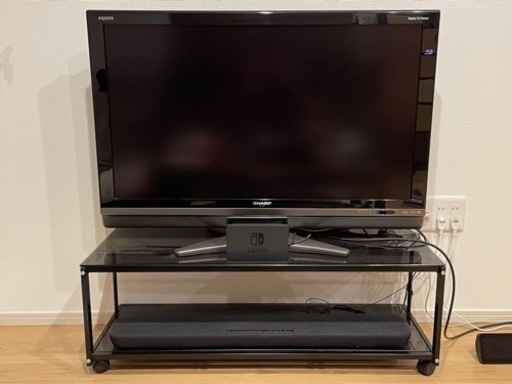 【ニトリ】テレビボード100cm ブラックガラス　キャスター付き　テレビ台