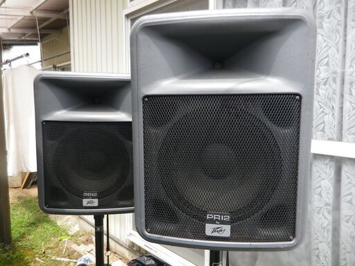 PA用モニタースピーカー、スタンド付き2本