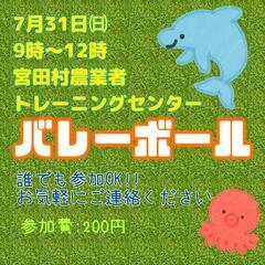 7/31㈰みんなでバレーやりましょう！誰でも参加OK!