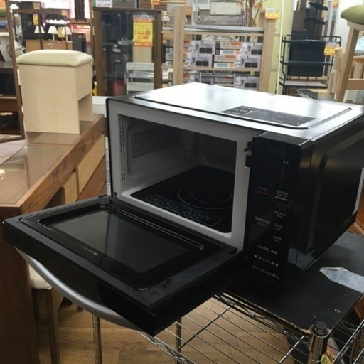 S371 アイリスオーヤマ ‎MO-FM1804-B ミラーガラス 電子レンジットテーブル ヘルツフリー 自動⭐動作確認済 ⭐クリーニ