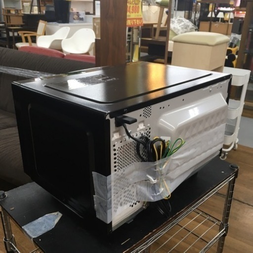 S371 アイリスオーヤマ ‎MO-FM1804-B ミラーガラス 電子レンジットテーブル ヘルツフリー 自動⭐動作確認済 ⭐クリーニ