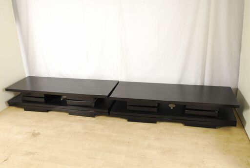 9306 　木製 6脚セット 折り畳み 二人膳 演漆 長座卓 中田産業 ローテーブル 旅館 寺 塾 D45×W120×H32.3cm 愛知県岡崎市 直接引取可