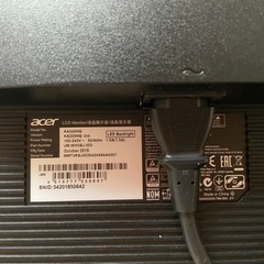 Acer 21.5インチ モニター(新品13980円) 3年前購入 故障なしの画像