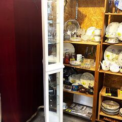 USA製】アンティーク PULASKI キュリオケース ライトつき ガラス