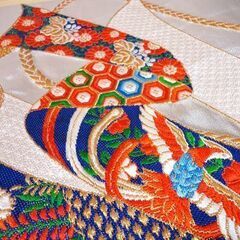 袋帯 花 鳥 金糸 六通 約420㎝ 和服帯☆ 札幌市 豊平区 平岸の画像